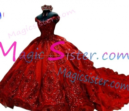 Red Luxurious Elegant Fashionable Quinceanera Dress
