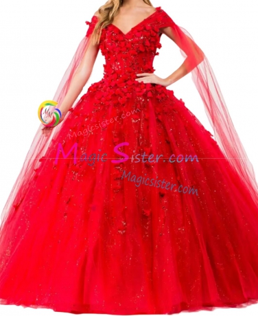 Red Luxurious Elegant Fashionable Quinceanera Dress
