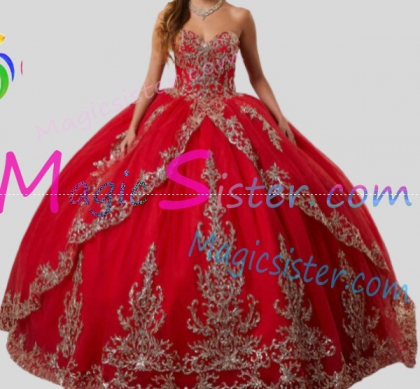 Topselling Luxury Red Quinceanera Dress