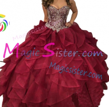 Hotselling Luxury Burgundy Quinceanera Dress