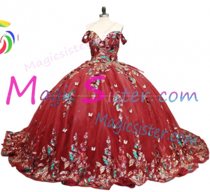 Hotselling Beautiful Burgundy Quinceanera Dress