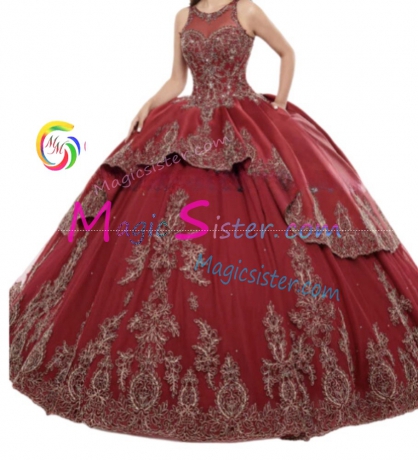 Hotselling Beautiful Burgundy Quinceanera Dress