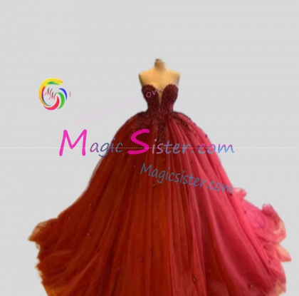 Hotselling Beautiful Burgundy Quinceanera Dress