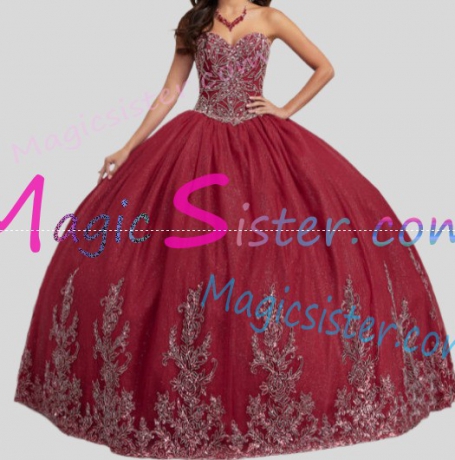 Hotselling Luxury Burgundy Quinceanera