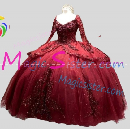 Hotselling Luxury Burgundy Quinceanera Dress