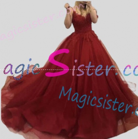 Hotselling Luxury Burgundy Quinceanera Dress