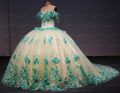 3D Flowers Quinceanera dresses