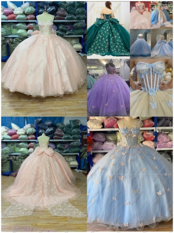 Instock Factory Wholesale Butterfly Quninceanera Dress