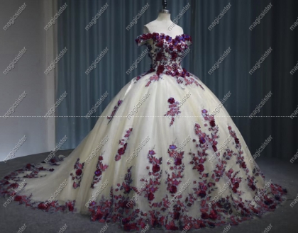 Instock Factory Lace Embroidery Quinceanera Dress