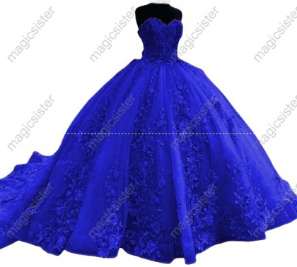 Luxurious Factory Wholesale Floral Appliques Quinceanera Ball Gowns