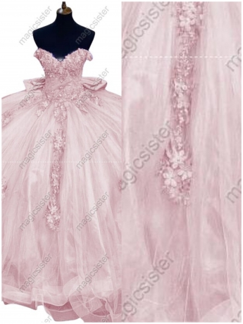 Blush Factory Wholesale Customized 3D Floral Quinceanera Dress