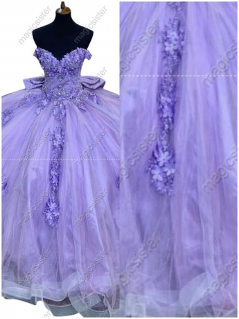 Factory Wholesale Customized 3D Floral Quinceanera Dress