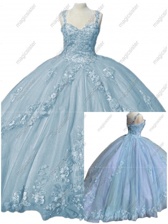 Factory Wholesale Customized 3D Floral Quinceanera Dress
