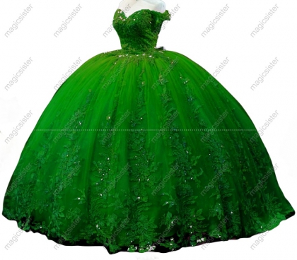 Glitter Factory Wholesale Floral Appliques Quinceanera Dress