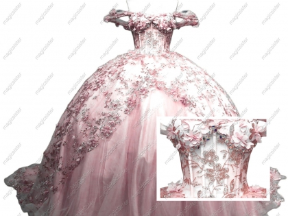 Princess Ball Gown Quinceanera Dresses Appliques Lace Beads Sweet 16 Dress Lace up Birthday Gowns