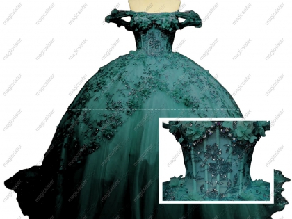 Princess Ball Gown Quinceanera Dresses Appliques Lace Beads Sweet 16 Dress Lace up Birthday Gowns