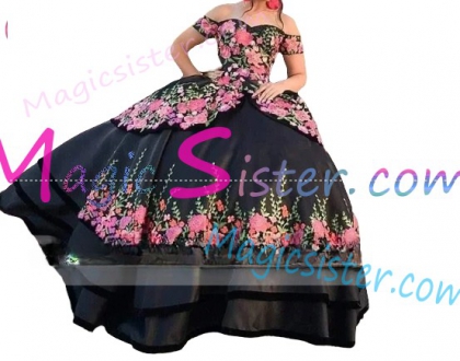 Beautiful Embroidery Charro Quinceanera Dress