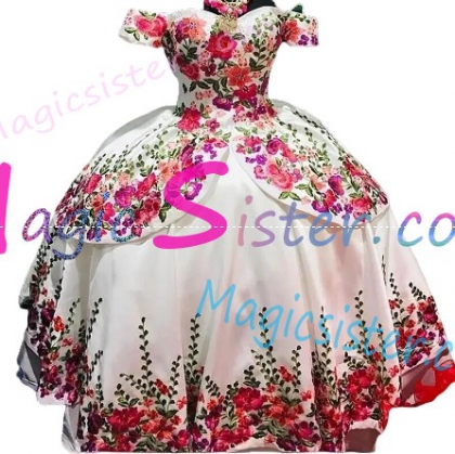Hotselling Embroidery Charro Quinceanera Dress