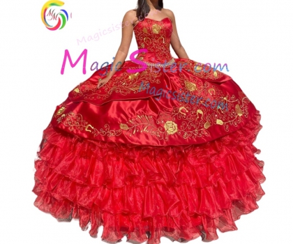 Beautiful Embroidery Charro Quinceanera Dress