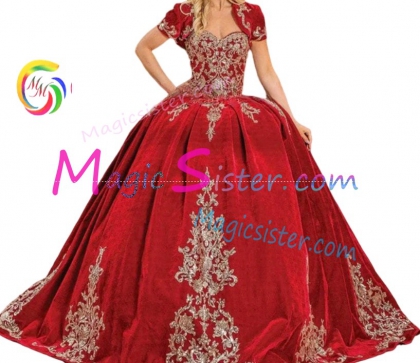 Red Luxurious Elegant Fashionable Quinceanera Dress