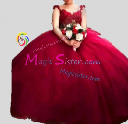 Hotselling Luxury Burgundy Quinceanera Dress